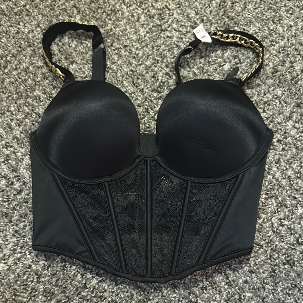 Black Lace Corset Bra